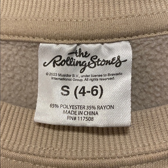 The Rolling Stones Band Sweatshirt raised stud metal rhinestone logo - Picture 5 of 8